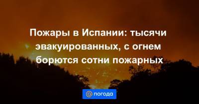 Педро Санчес - Пожары в Испании: тысячи эвакуированных, с огнем борются сотни пожарных - news.mail.ru - Испания