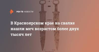 В Красноярском крае на свалке нашли меч возрастом более двух тысяч лет - ren.tv - Красноярский край - Новосибирск