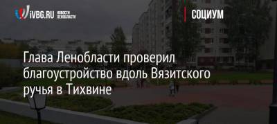 Александр Дрозденко - Глава Ленобласти проверил благоустройство вдоль Вязитского ручья в Тихвине - ivbg.ru - Украина - Ленинградская обл.