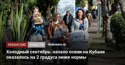Холодный сентябрь: начало осени на Кубани оказалось на 2 градуса ниже нормы - kubnews.ru - Краснодарский край