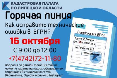 Специалисты Кадастровой палаты расскажут, как исправить технические ошибки в ЕГРН - lipetskmedia.ru - Липецкая обл.