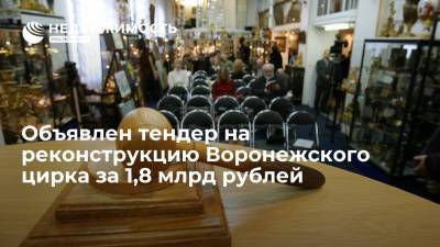 Объявлен тендер на реконструкцию Воронежского цирка с суммой контракта в 1,8 млрд рублей - realty.ria.ru - Москва - Волгоград