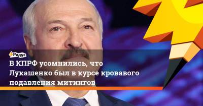 Александр Лукашенко - Юрий Синельщиков - ВКПРФ усомнились, что Лукашенко был вкурсе кровавого подавления митингов - ridus.ru - Россия - Белоруссия - Минск