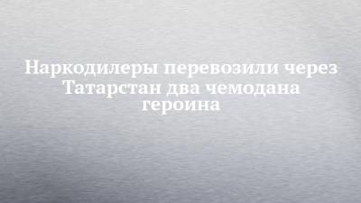 Наркодилеры перевозили через Татарстан два чемодана героина - chelny-izvest.ru - Москва - Россия - Московская обл. - респ. Татарстан - Набережные Челны - Красноярск - Таджикистан