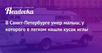 В Санкт-Петербурге умер малыш, у которого в легком нашли кусок иглы - readovka.news - Россия - Санкт-Петербург