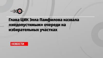 Элла Памфилова - Глава ЦИК Элла Памфилова назвала «недопустимым» очереди на избирательных участках - echo.msk.ru - Москва