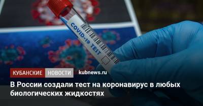 Александр Горелов - В России создали тест на коронавирус в любых биологических жидкостях - kubnews.ru - Россия