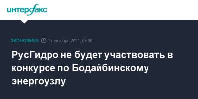 РусГидро не будет участвовать в конкурсе по Бодайбинскому энергоузлу - interfax.ru - Москва