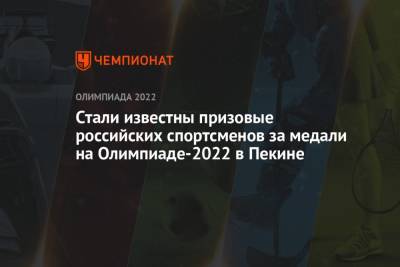 Олег Матыцин - Стали известны призовые российских спортсменов за медали на Олимпиаде-2022 в Пекине - championat.com - Россия - Китай - США - Токио - Япония - Пекин