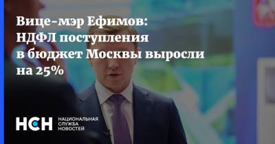 Владимир Ефимов - Вице-мэр Ефимов: НДФЛ поступления в бюджет Москвы выросли на 25% - nsn.fm - Москва