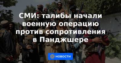 СМИ: талибы начали военную операцию против сопротивления в Панджшере - news.mail.ru