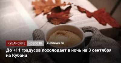 До +11 градусов похолодает в ночь на 3 сентября на Кубани - kubnews.ru - Краснодарский край - Краснодар