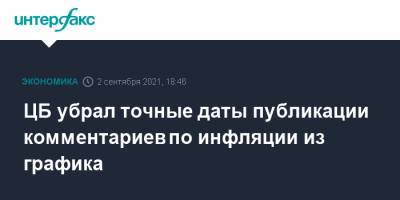 ЦБ убрал точные даты публикации комментариев по инфляции из графика - interfax.ru - Москва - Россия