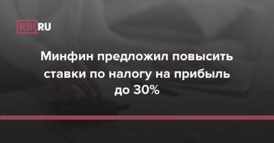 Минфин предложил повысить ставки по налогу на прибыль до 30% - rb.ru