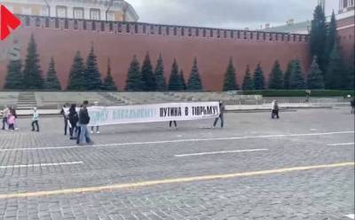 На Красной площади задержали группу навальнистов с плакатом - eadaily.com - Россия - Калужская обл.