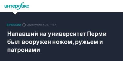 Ирина Волк - Владимир Макаров - Константин Калинин - Напавший на университет Перми был вооружен ножом, ружьем и патронами - interfax.ru - Москва - Россия - Пермь