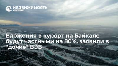 Вложения в курорт на Байкале будут частными на 80%, заявили в "дочке" ВЭБ - realty.ria.ru - Москва - Байкал