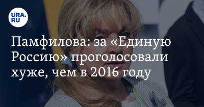 Элла Памфилова - Памфилова: за «Единую Россию» проголосовали хуже, чем в 2016 году - ura.news - Россия