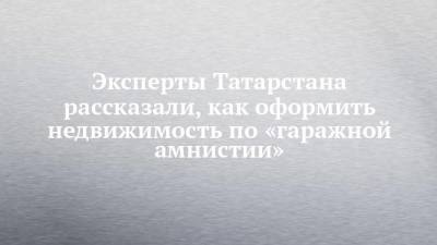 Эксперты Татарстана рассказали, как оформить недвижимость по «гаражной амнистии» - smartmoney.one - респ. Татарстан