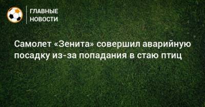 Самолет «Зенита» совершил аварийную посадку из-за попадания в стаю птиц - bombardir.ru - Санкт-Петербург - Twitter