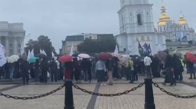 Сотни человек вышли на митинг в Киеве против ограничений в связи с пандемией - belta.by - Украина - Киев - Белоруссия - Минск