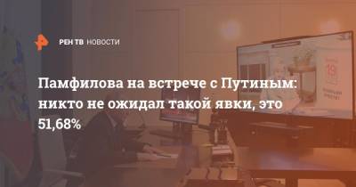 Владимир Путин - Элла Памфилова - Памфилова на встрече с Путиным: Никто не ожидал такой явки, это 51,68% - ren.tv - Москва - Россия