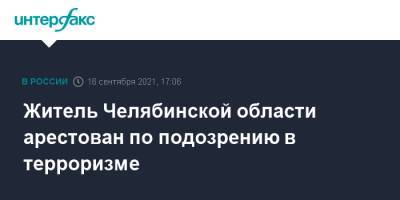 Житель Челябинской области арестован по подозрению в терроризме - interfax.ru - Москва - Челябинская обл. - Магнитогорск