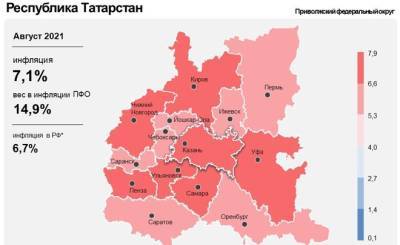 По итогам августа инфляция в Татарстане оказалась выше, чем в целом в России - realnoevremya.ru - Россия - респ. Татарстан - окр.Приволжский