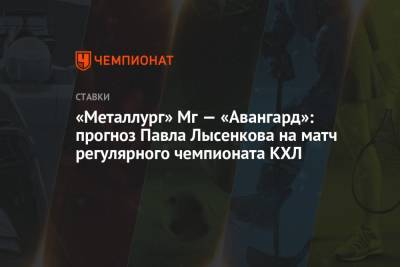 Павел Лысенков - «Металлург» Мг — «Авангард»: прогноз Павла Лысенкова на матч регулярного чемпионата КХЛ - championat.com - Финляндия