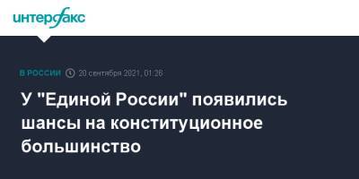 У "Единой России" появились шансы на конституционное большинство - interfax.ru - Москва - Россия