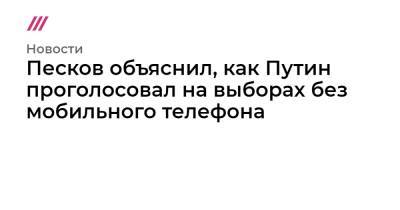 Песков объяснил, как Путин проголосовал на выборах без мобильного телефона - tvrain.ru