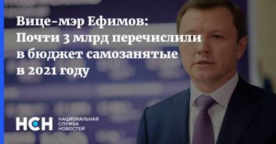 Владимир Ефимов - Вице-мэр Ефимов: Почти 3 млрд перечислили в бюджет самозанятые в 2021 году - smartmoney.one - Москва - Россия