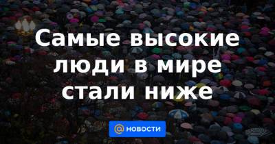 Самые высокие люди в мире стали ниже - news.mail.ru - Голландия