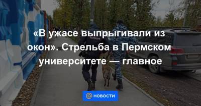 «В ужасе выпрыгивали из окон». Стрельба в Пермском университете — главное - news.mail.ru - Пермь