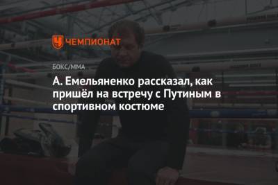 Владимир Путин - Александр Емельяненко - А. Емельяненко рассказал, как пришёл на встречу с Путиным в спортивном костюме - championat.com - Россия