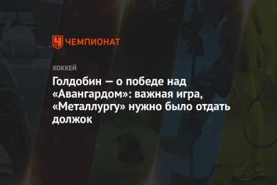 Николай Голдобин - Голдобин — о победе над «Авангардом»: важная игра, «Металлургу» нужно было отдать должок - championat.com - Россия