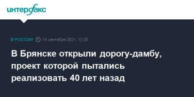 В Брянске открыли дорогу-дамбу, проект которой пытались реализовать 40 лет назад - interfax.ru - Москва - Брянск