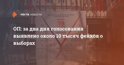 ОП: За два дня голосования выявлено около 10 тысяч фейков о выборах - ren.tv - Россия