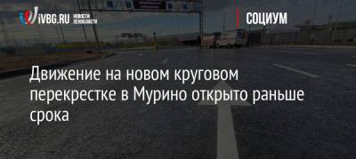 Движение на новом круговом перекрестке в Мурино открыто раньше срока - ivbg.ru - Украина - Санкт-Петербург
