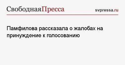Элла Памфилова - Памфилова рассказала о жалобах на принуждение к голосованию - svpressa.ru - Москва - Россия
