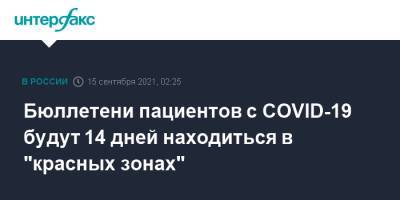 Элла Памфилова - Бюллетени пациентов с COVID-19 будут 14 дней находиться в "красных зонах" - interfax.ru - Москва - Россия