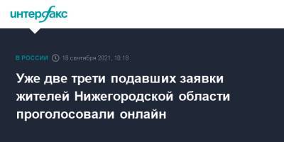 Уже две трети подавших заявки жителей Нижегородской области проголосовали онлайн - interfax.ru - Москва - Россия - Нижегородская обл. - Севастополь - Курская обл.