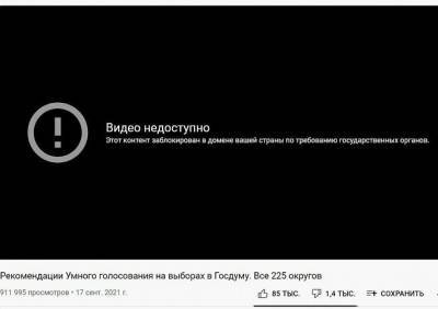 Алексей Навальный - YouTube заблокировал ролик с рекомендациями «Умного голосования» - ya62.ru
