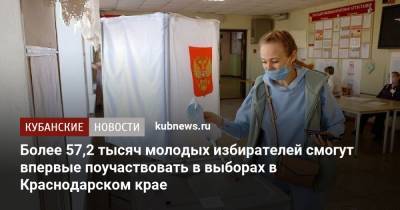 Более 57,2 тысяч молодых избирателей смогут впервые поучаствовать в выборах в Краснодарском крае - kubnews.ru - Краснодарский край - Краснодар