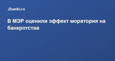 Илья Торосов - В МЭР оценили эффект моратория на банкротства - smartmoney.one
