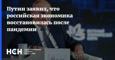 Владимир Путин - Элла Памфилова - Путин заявил, что российская экономика восстановилась после пандемии - nsn.fm - Россия