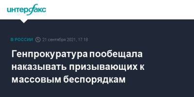Алексей Жафяров - Генпрокуратура пообещала наказывать призывающих к массовым беспорядкам - interfax.ru - Москва - Россия