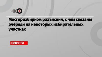 Мосгоризбирком разъяснил, с чем связаны очереди на некоторых избирательных участках - echo.msk.ru - Россия - Красноярск