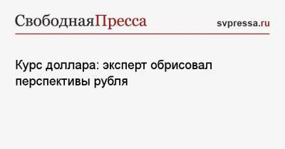 Курс доллара: эксперт обрисовал перспективы рубля - svpressa.ru - США