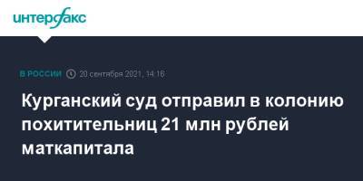 Курганский суд отправил в колонию похитительниц 21 млн рублей маткапитала - interfax.ru - Москва - Россия - Курган